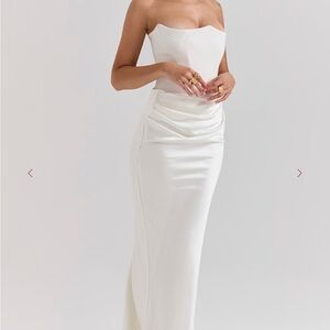 House of CB Strapless Cream Dress